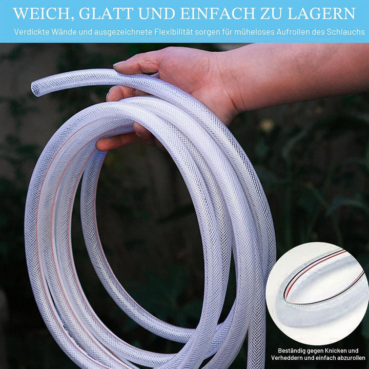 Transparenter PVC Schlauch 25x32mm, 6M, Universell passend für alle 25mm Pumpen, Trinkwasserschlauch