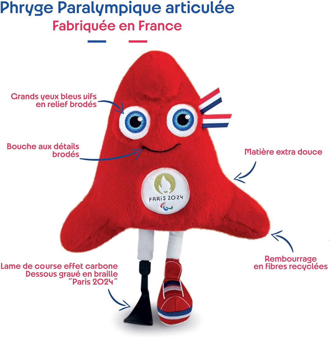 Doudou et Compagnie JO2505 Phryge, Bonnet phrygien Maskottchen Made in France der Paralympischen Spi