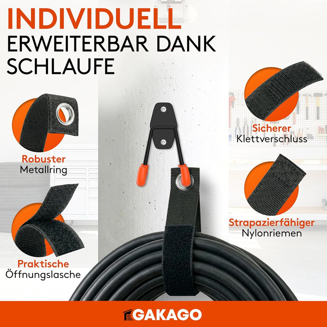 Gakago Gerätehalter Wandhalterung – 10er Garagenhaken Set inkl. Dübel, Schrauben & Anleitung – Werkz