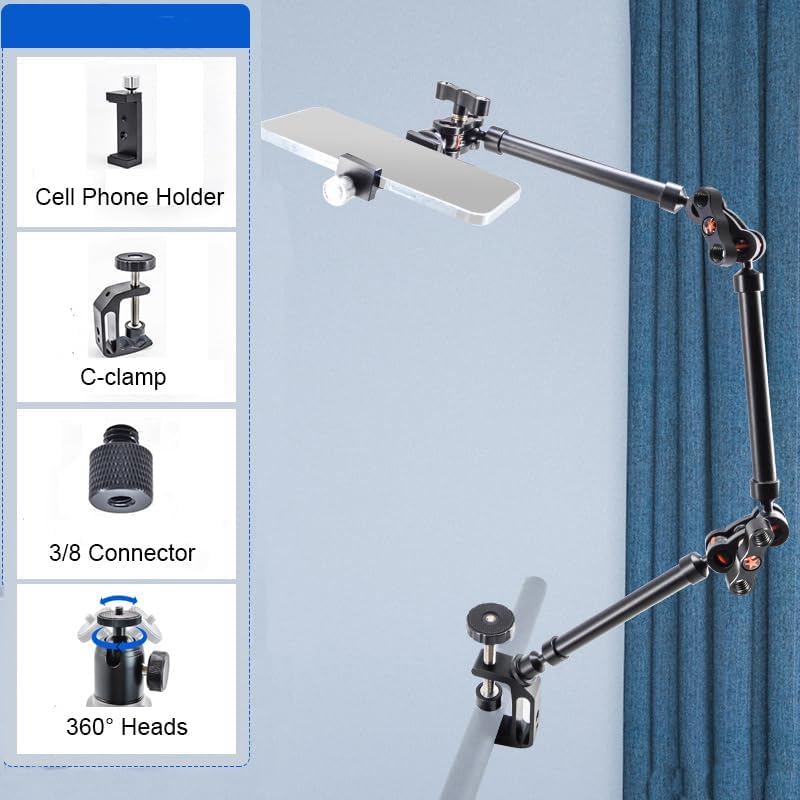 NEWFUN Desktop Magic Arm, Gelenkarm, Kamera Tischhalterung, Flexibel Gelenkarm Tisch Halterung mit 1