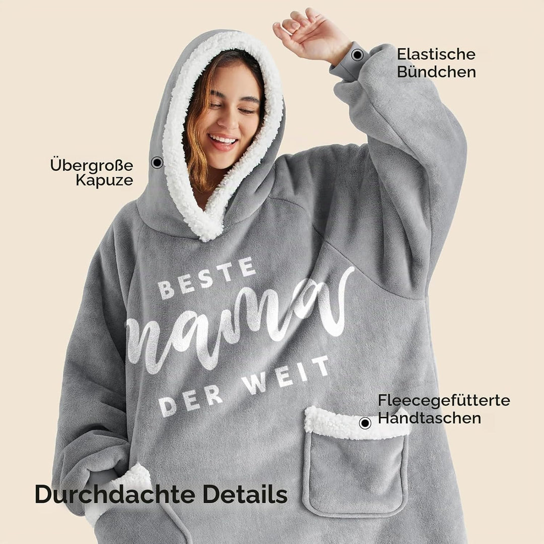 Geschenke für Mama, Beste Mama Decke mit ärmeln - Weihnachtsgeschenke für Mama, Mama Geschenk von To