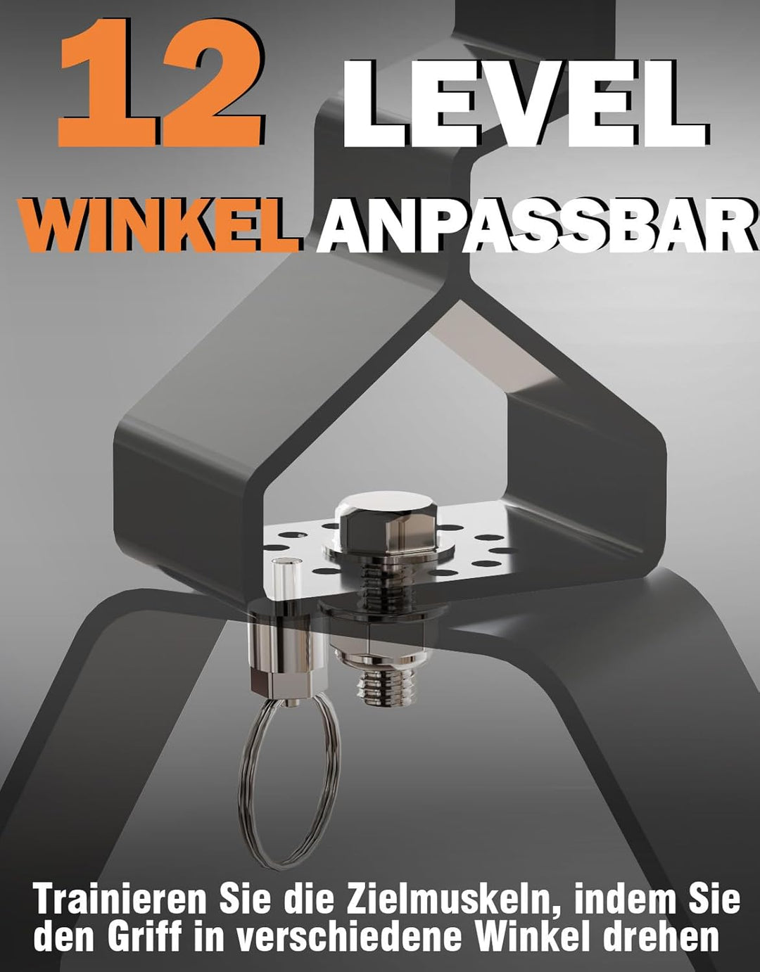 Fitarc Verbesserter 12-stufiger Griff, Einstellgriff, 2 Stück, LAT-Pulldown-Aufsätze, Rudergriff, Kl