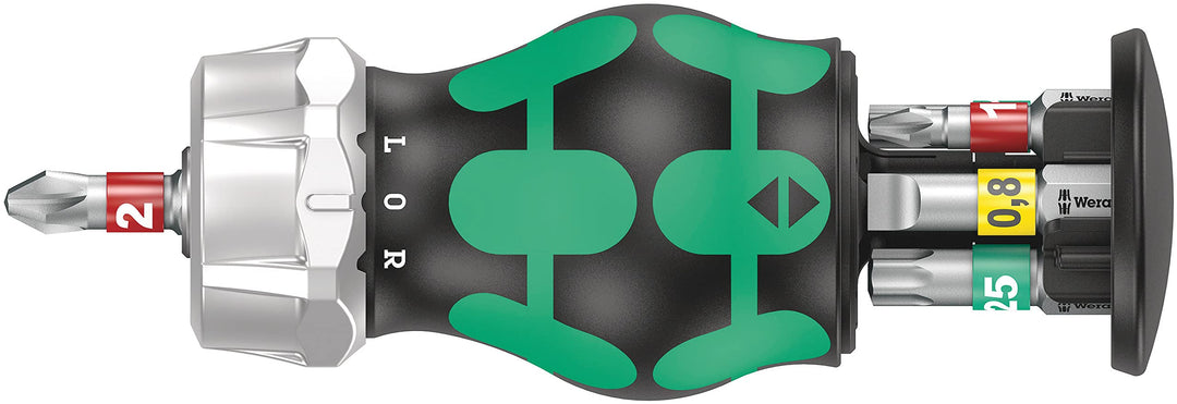 Wera 05008883001 Kraftform Kompakt Stubby Magazin RA 1, Stubby Ratschenschraubendreher mit Bit Magaz