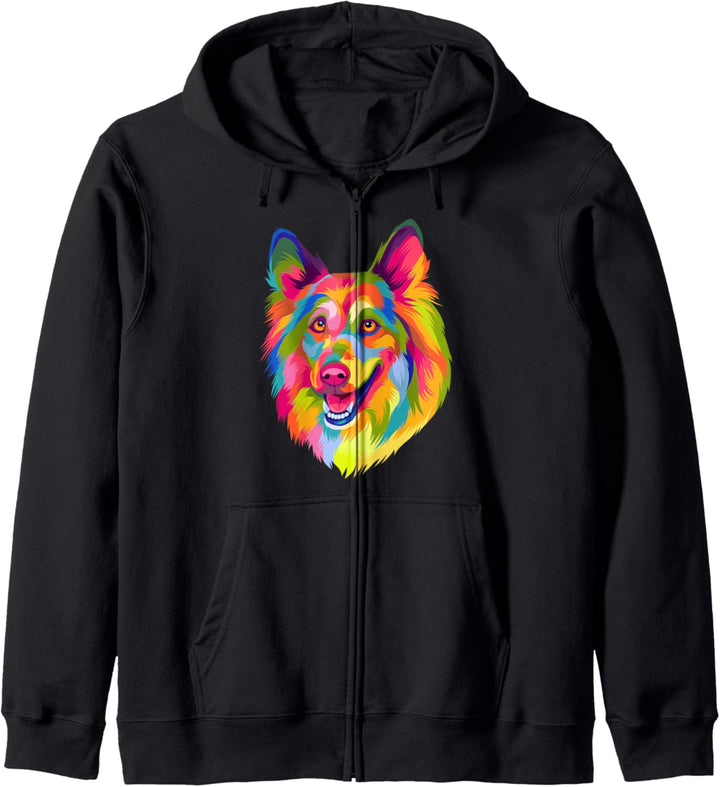 Pop Art Shetland Sheepdog Hund Frauen Männer Kinder Sheltie Kapuzenjacke