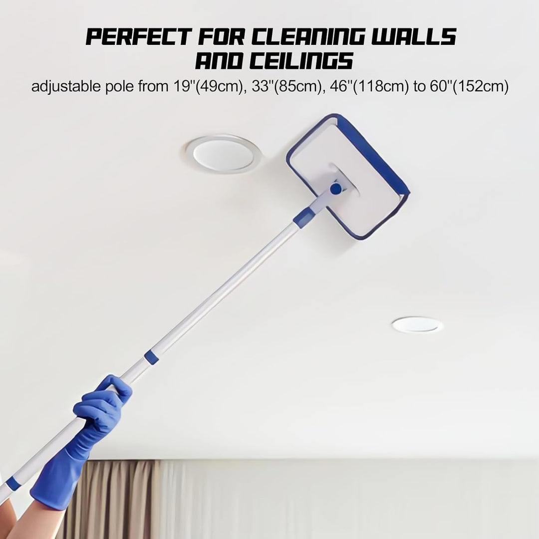 Qaestfy Wandreiniger Fliesenreiniger Gerät Fliesenwischer mit 152cm Aluminium langem Griff Bad Reini