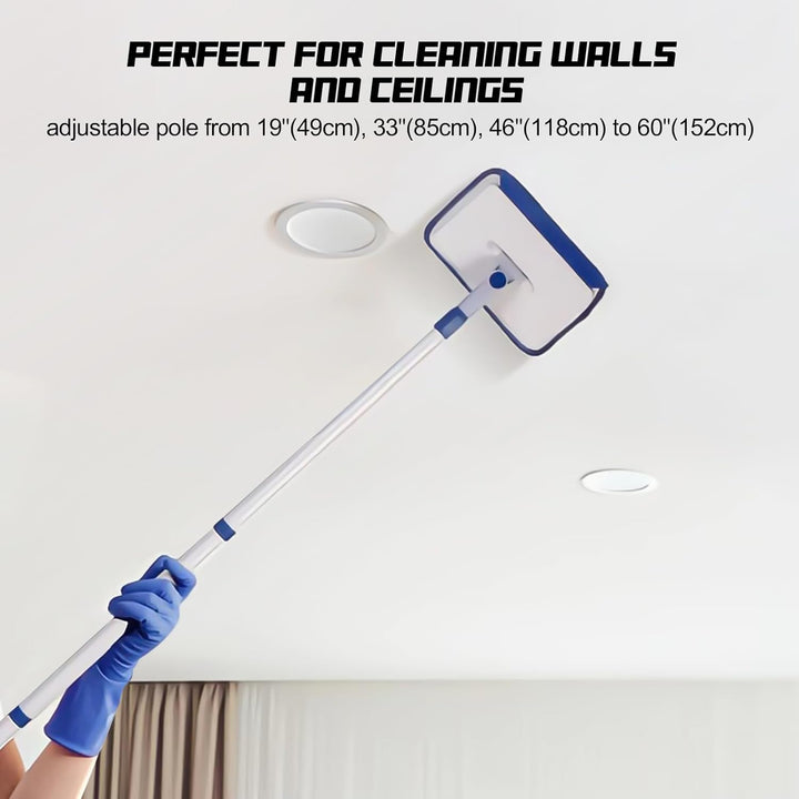 Qaestfy Wandreiniger Fliesenreiniger Gerät Fliesenwischer mit 152cm Aluminium langem Griff Bad Reini