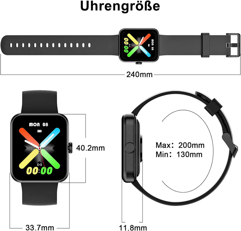 Blackview Smartwatch Herren Damen Fitnessuhr, 1,52&