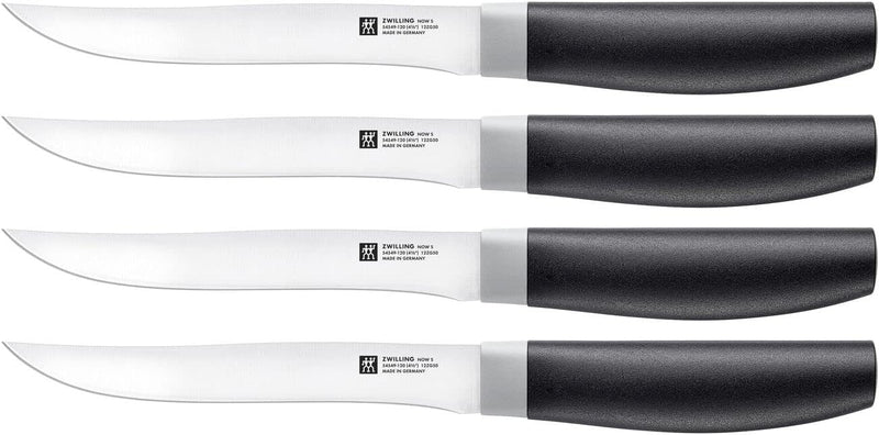 Zwilling Now S Messer Steakmesserset 4-tlg, Schwarz Rostfreier Spezialstahl Eisgehärtet