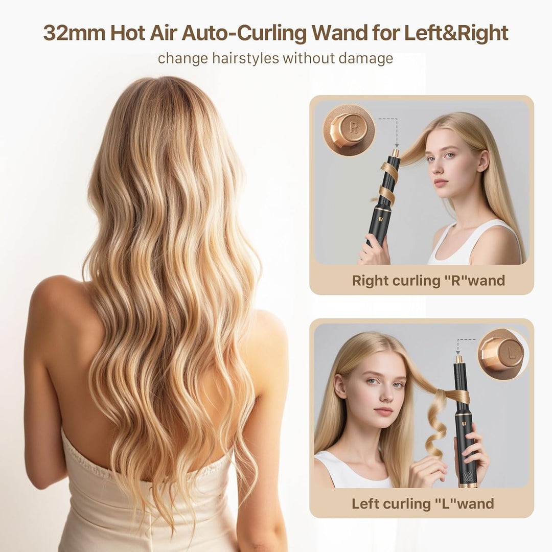 Hairstyler 5 in 1 Sendowtek, Multi Airbrush Haarstyler 1000W Airstyler Haarstyling Geräte 3 Temp Aut