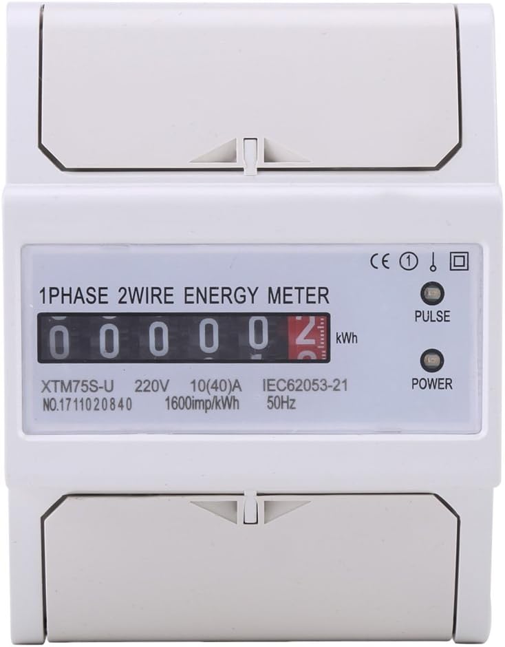 XTM75S-U Energiezähler Digital LCD Einphasige 2 Draht KWh Meter DIN-Schiene Stromzähler 10 (40) A