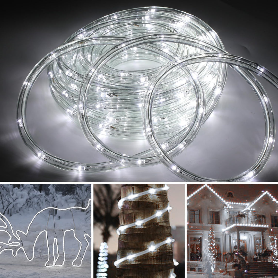 Gimisgu Lichterschlauch Aussen 20m Led Schlauch Kaltweiss 480 Led Lichtschlauch mit Timing Controlle