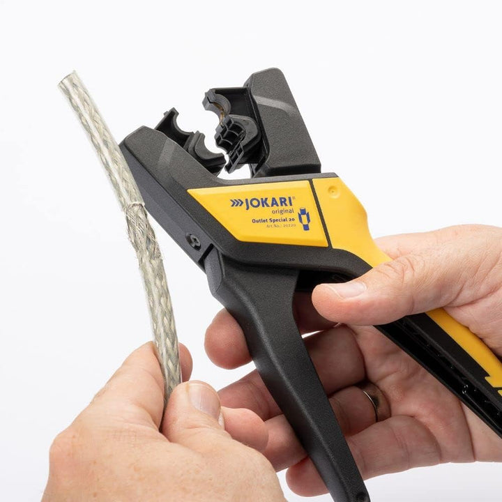 JOKARI®original Abisolierzange Outlet Special 20 für einen Fensterschnitt im Kabel, Art.Nr. 20220