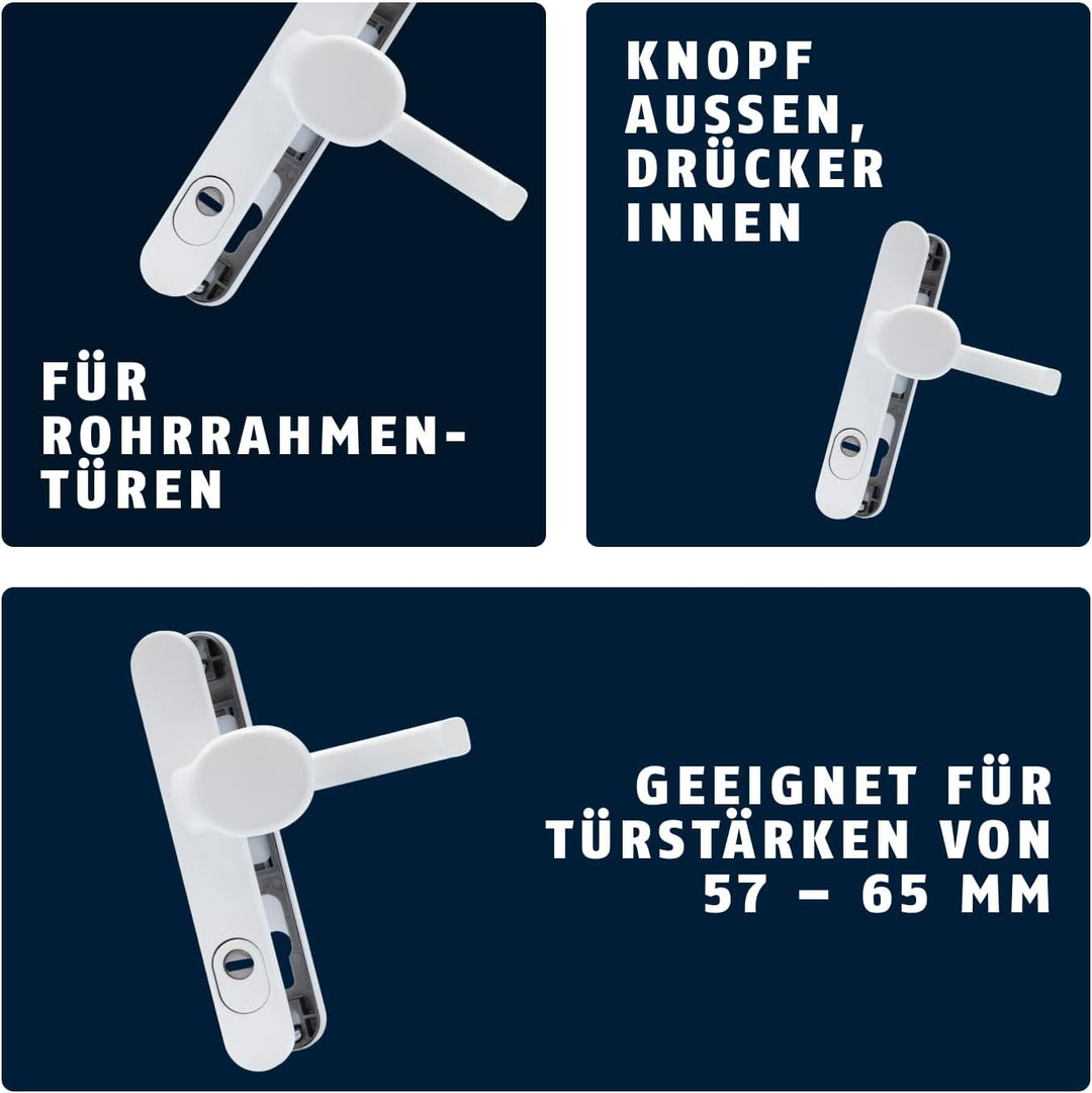ABUS Türbeschlag SRG92N ZS W Mit Ziehschutz - Für Haustüren - Türklinke Innen Und Türknauf AuÃŸen -