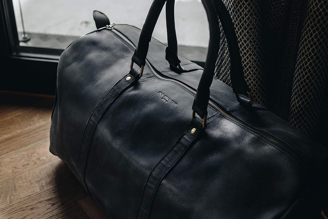 HOLZRICHTER Berlin No 8-2 (L) - Premium Weekender Reisetasche, Sporttasche & Handgepäck aus Leder -