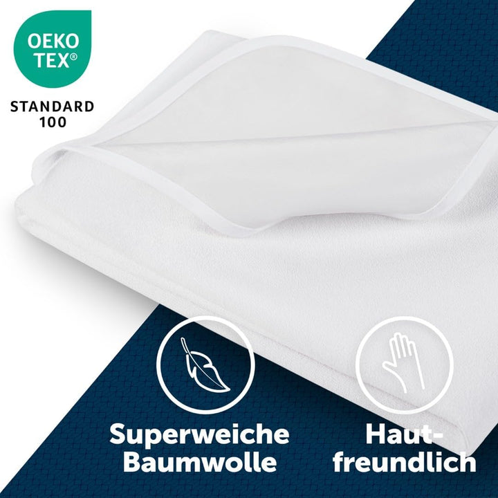 Blumtal Matratzenschoner 140x200cm 2er Set - wasserdichte Matratzenauflage 70x140cm aus 80% Baumwoll