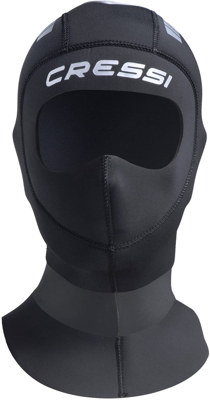 Cressi Orust Hood 5mm - Unisex-Tauchhaube für Erwachsene, Schwarz/Silber S/2, S/2