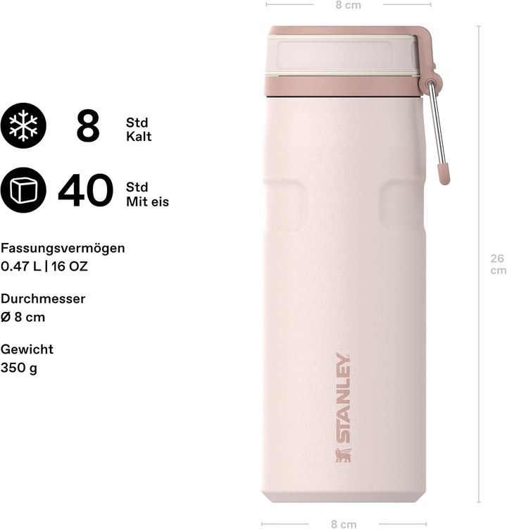 Stanley IceFlowBottle Twist Flip 0.47L - Kühlt 12 Stunden - 3 Tage Eisgekühlt - Spülmaschinenfest -