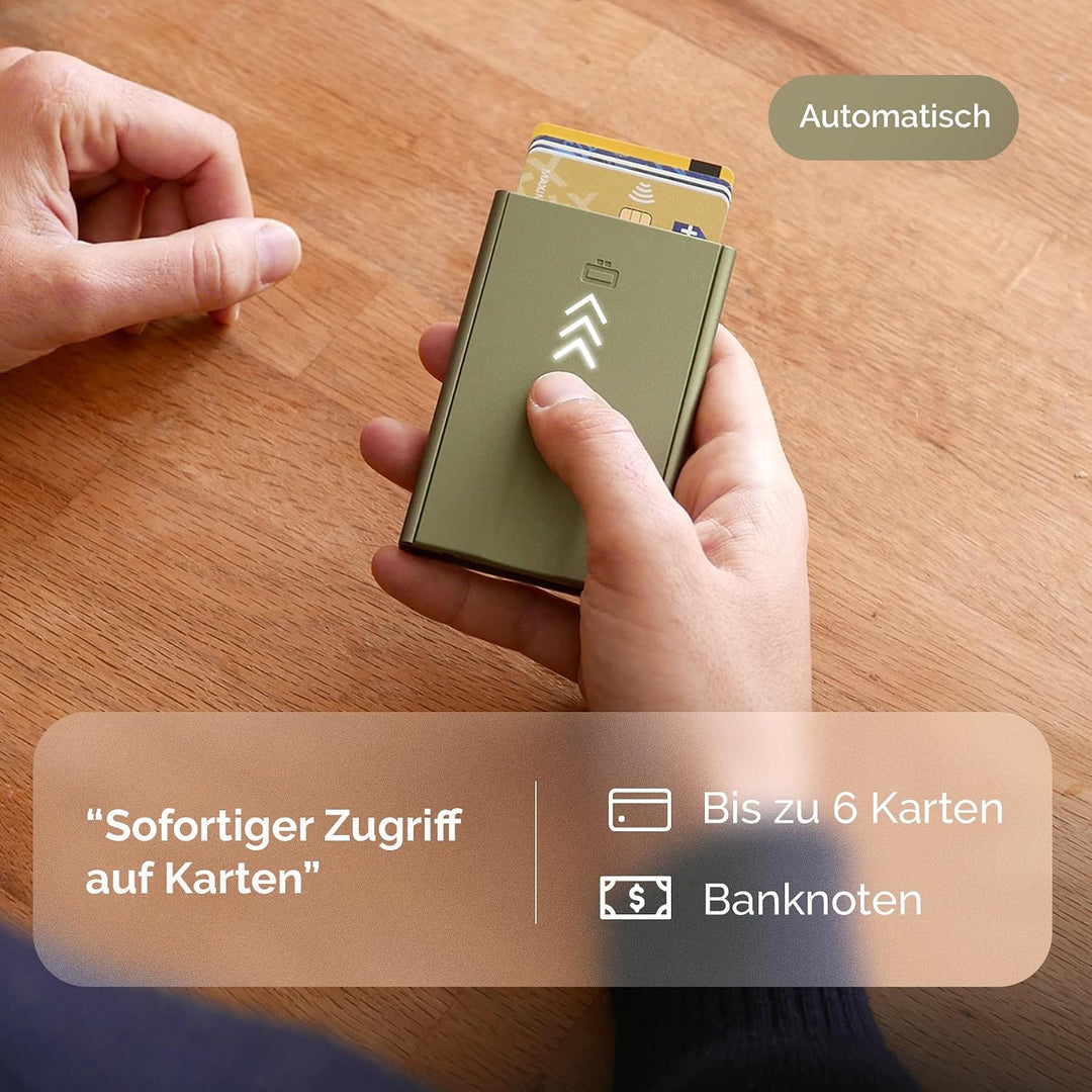 Aluminium Kartenetui von Ögon - RFID-Schutz - Automatische und original geldbörse für Herren &amp; Damen