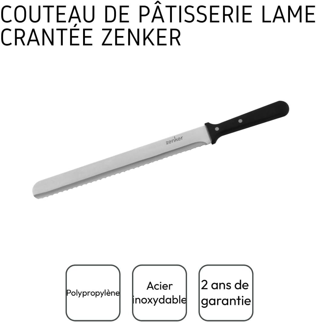 Zenker Konditor- und Glasurmesser 43 cm, Profi Küchenmesser aus rostfreiem Edelstahl zum Schneiden &