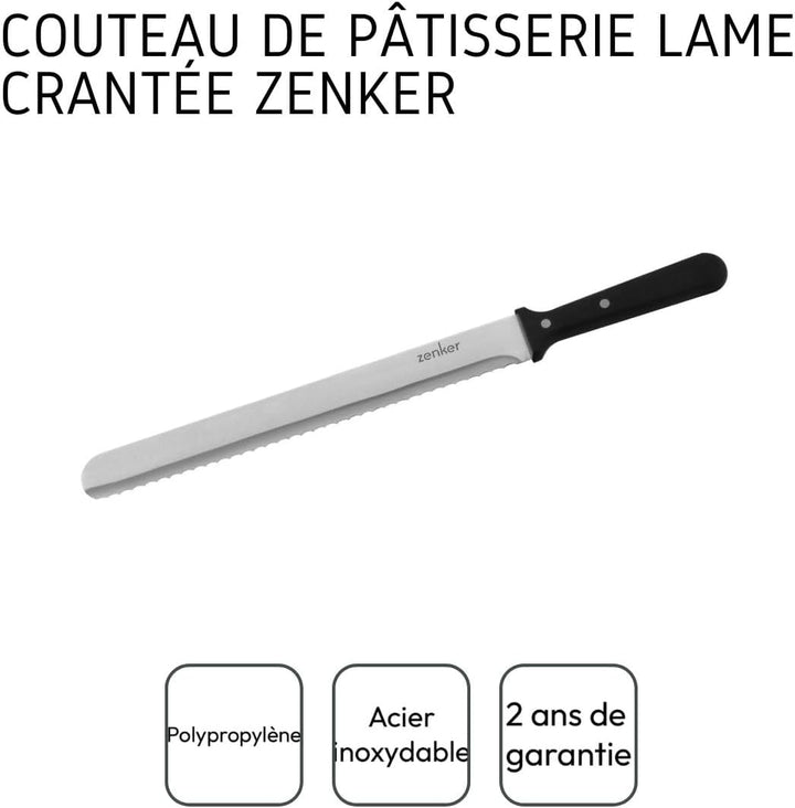 Zenker Konditor- und Glasurmesser 43 cm, Profi Küchenmesser aus rostfreiem Edelstahl zum Schneiden &