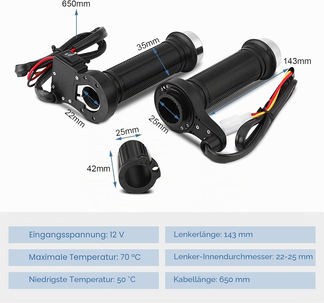 Motorradgriff, Griffheizung Motorrad, Beheizte Motorradgriffe, Motorrad Heizgriffe Lenkerheizung Mot