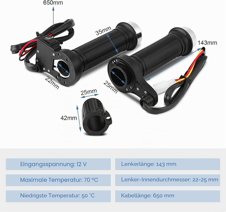Motorradgriff, Griffheizung Motorrad, Beheizte Motorradgriffe, Motorrad Heizgriffe Lenkerheizung Mot