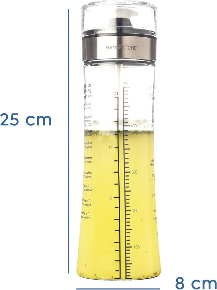 Dressingshaker Glas 500 ml – Mit verbessertem Deckel – Spülmaschinenfest (Dressing Shaker), Dressing