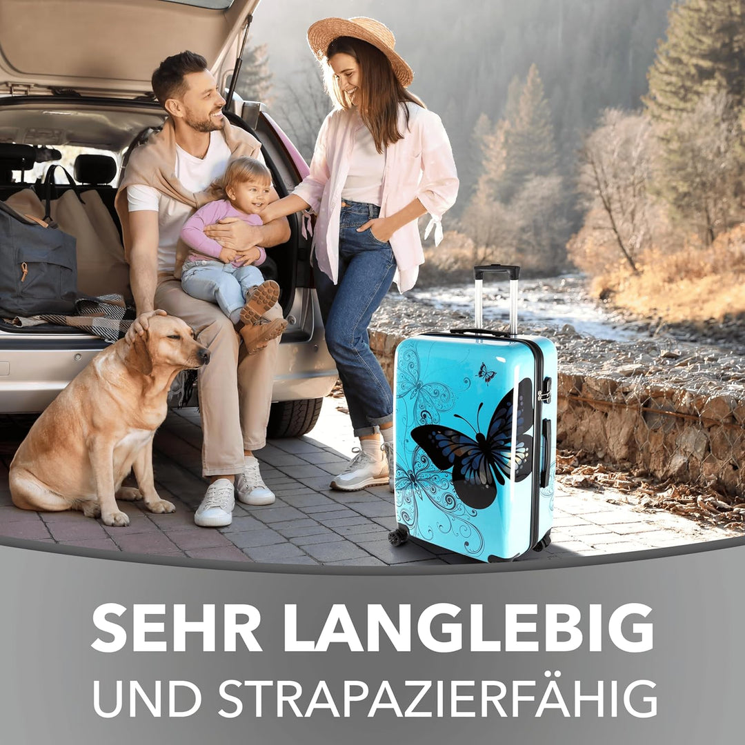 Xonic Design Reisekoffer - Hartschalen-Koffer mit 360° Leichtlauf-Rollen - hochwertiger Trolley mit