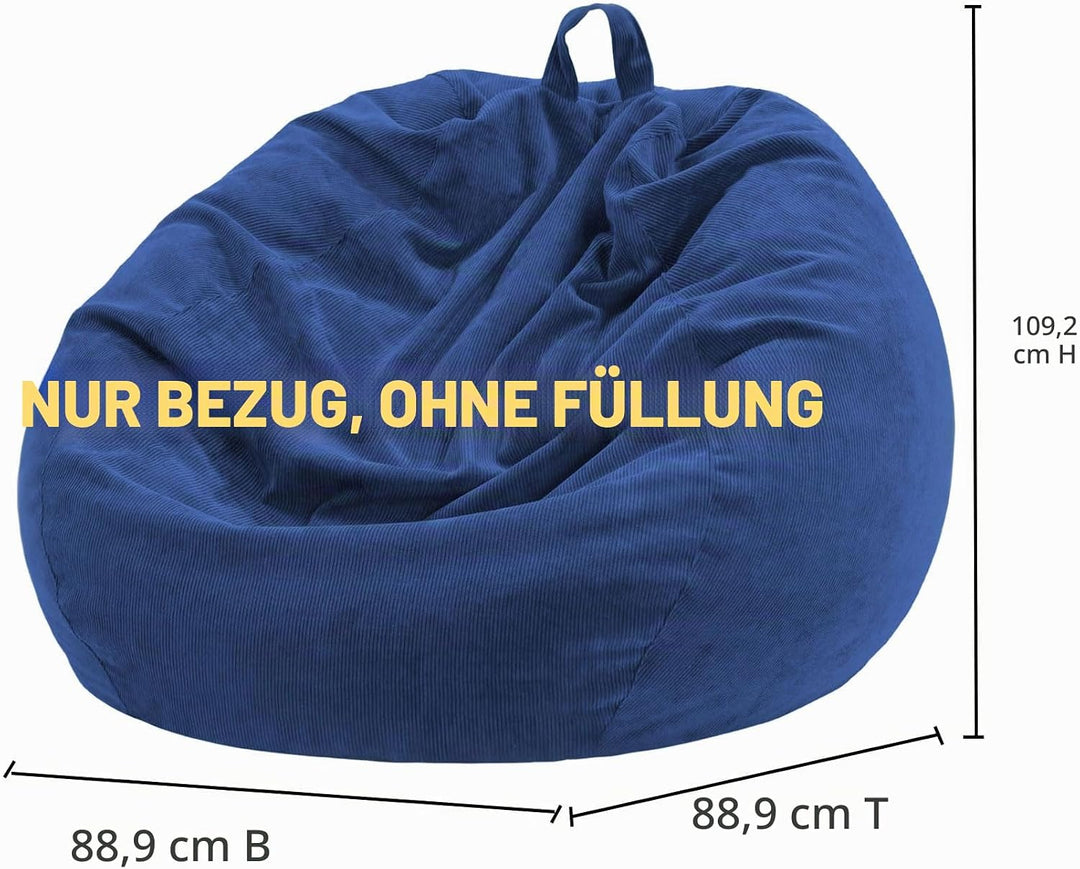 Nobildonna Sitzsackstuhl für Kinder und Erwachsene, nur Bezug (Keine Füllung) für Sofa-Stofftiere, 1