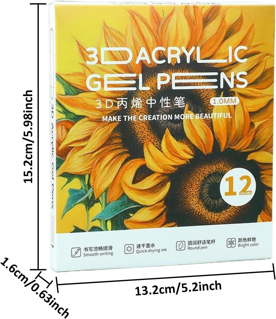3D Acryl Gel Pen, Acryl Farbmarker Set Für Steine, Wasserbasierte Zeichenstifte Für Holz Stein Leinw