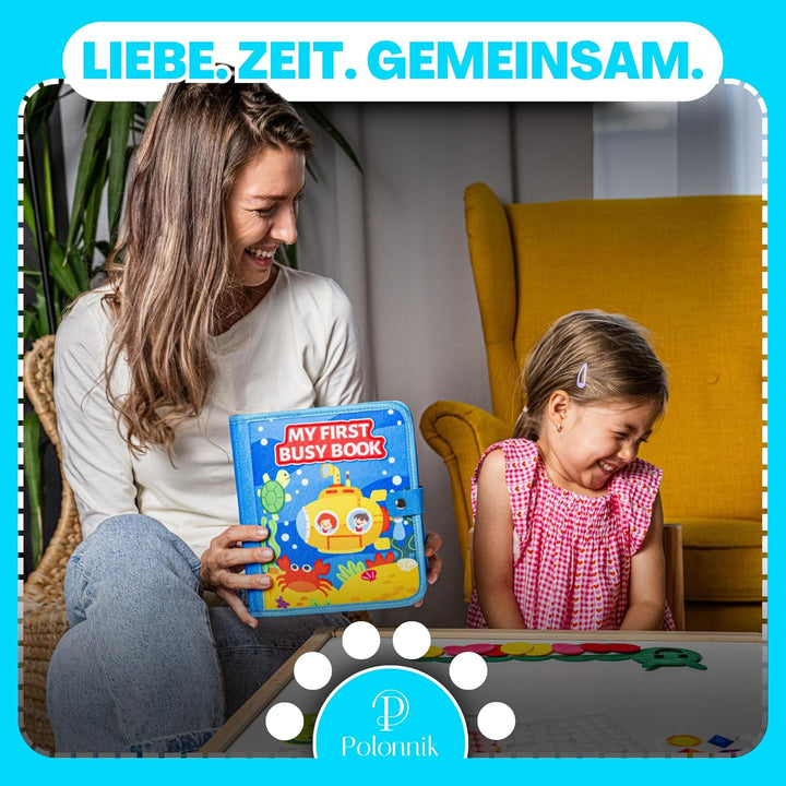 Montessori Busy Book für Kinder von 1, 2, 3 und 4 Jahren, Busy Board, interaktives Lernbuch, sensori