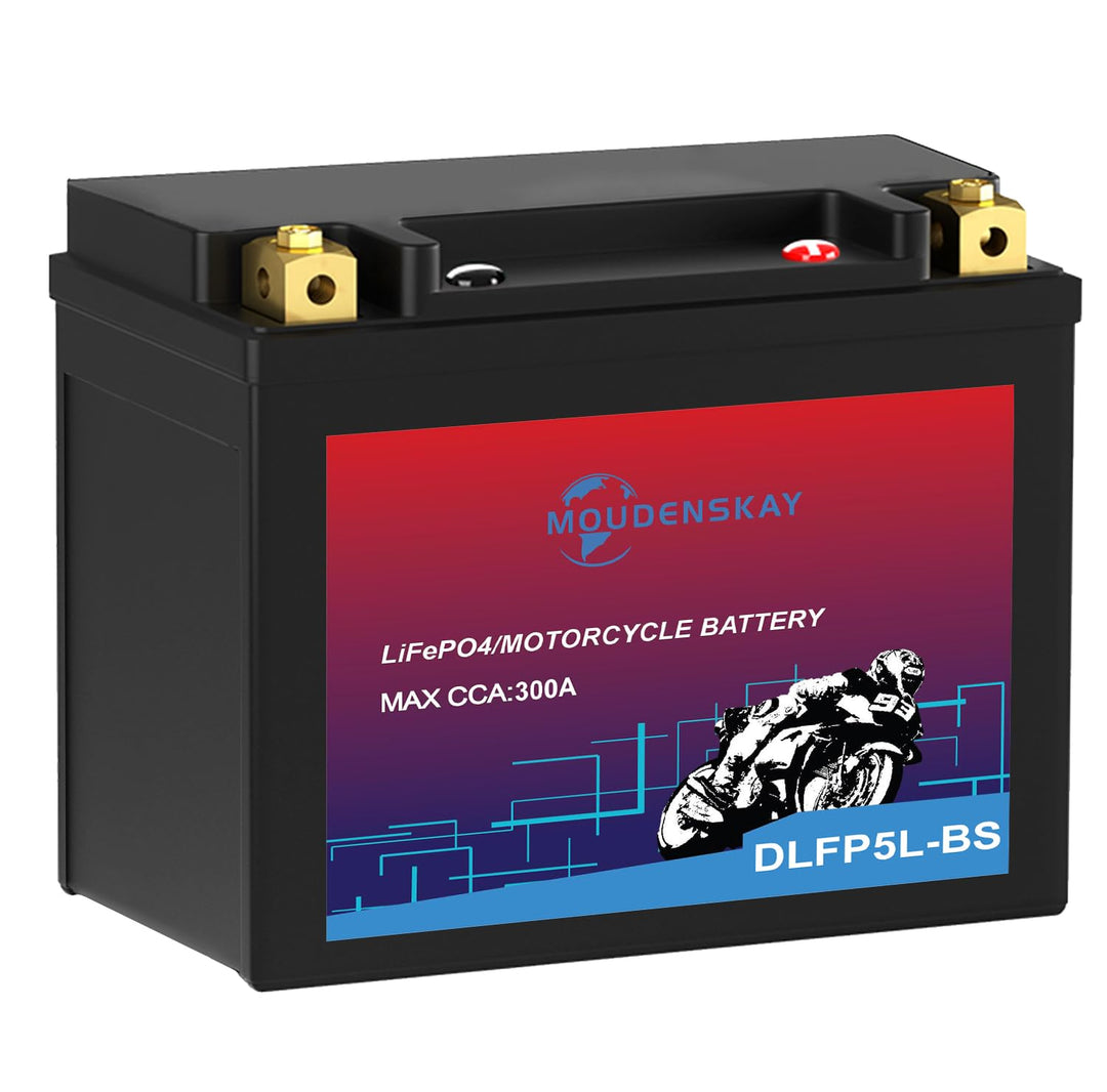 MOUDENSKAY Lithium Motorrad Batterie 12V Lithium Powersports Batterie mit BMS,LiFePO4 Motorstart Bat
