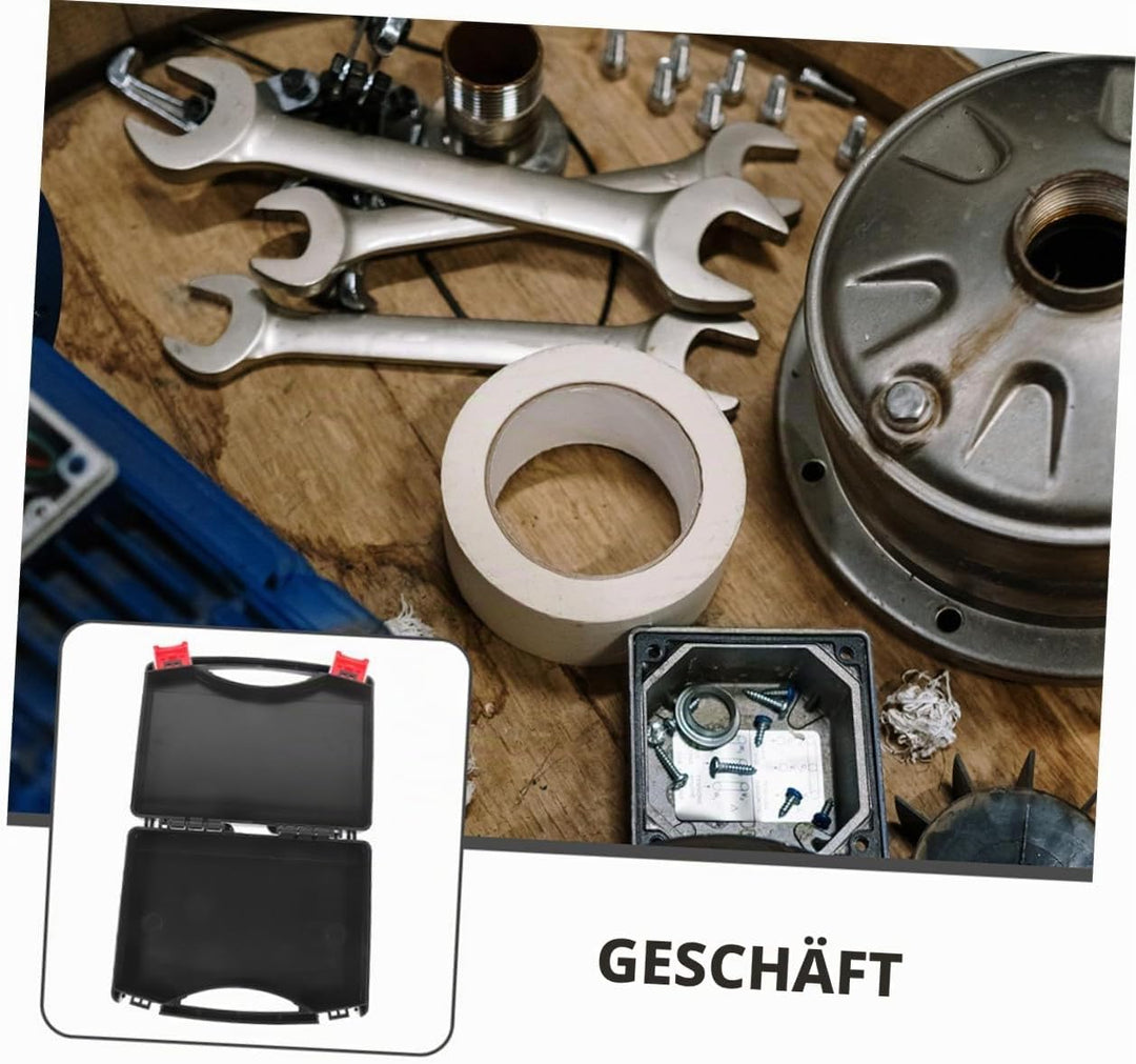 2 Stück Kompakte Plastik Werkzeugboxen Stossfest und Leicht Tragbarer Organizer mit Ergonomischem Gr