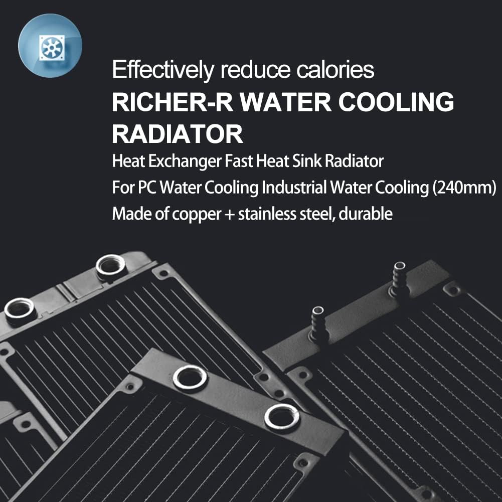Richer-R 120mm/240mm/360mm Radiator, Kupfer G1 / 4 Gewinde PC Wasserkühlung Heizkörper,Wärmetauscher