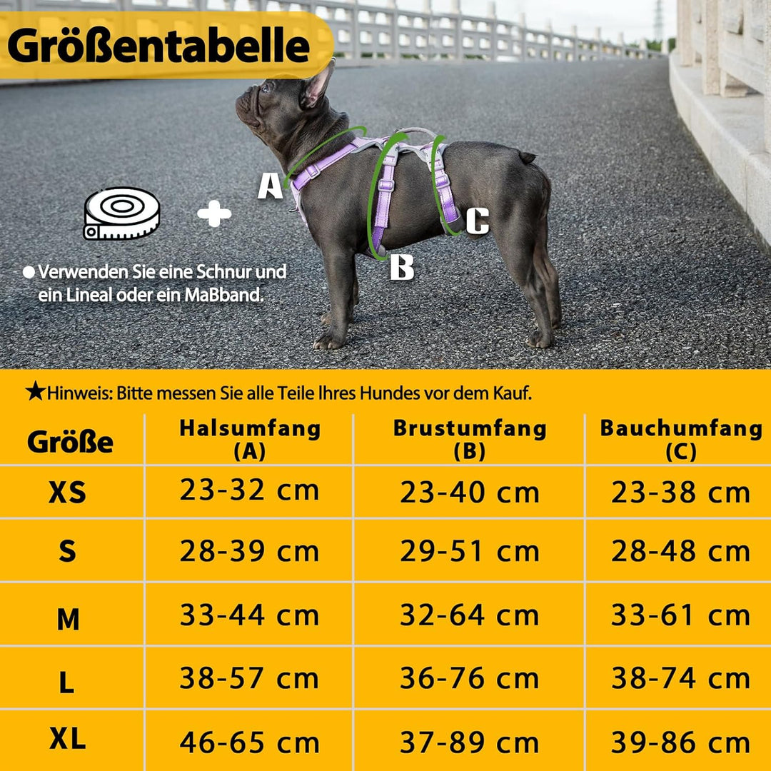 Huntboo Sicherheitsgeschirr Hund Ausbruchsicher, Panikgeschirr für Hunde, Reflektierendes Geschirr m