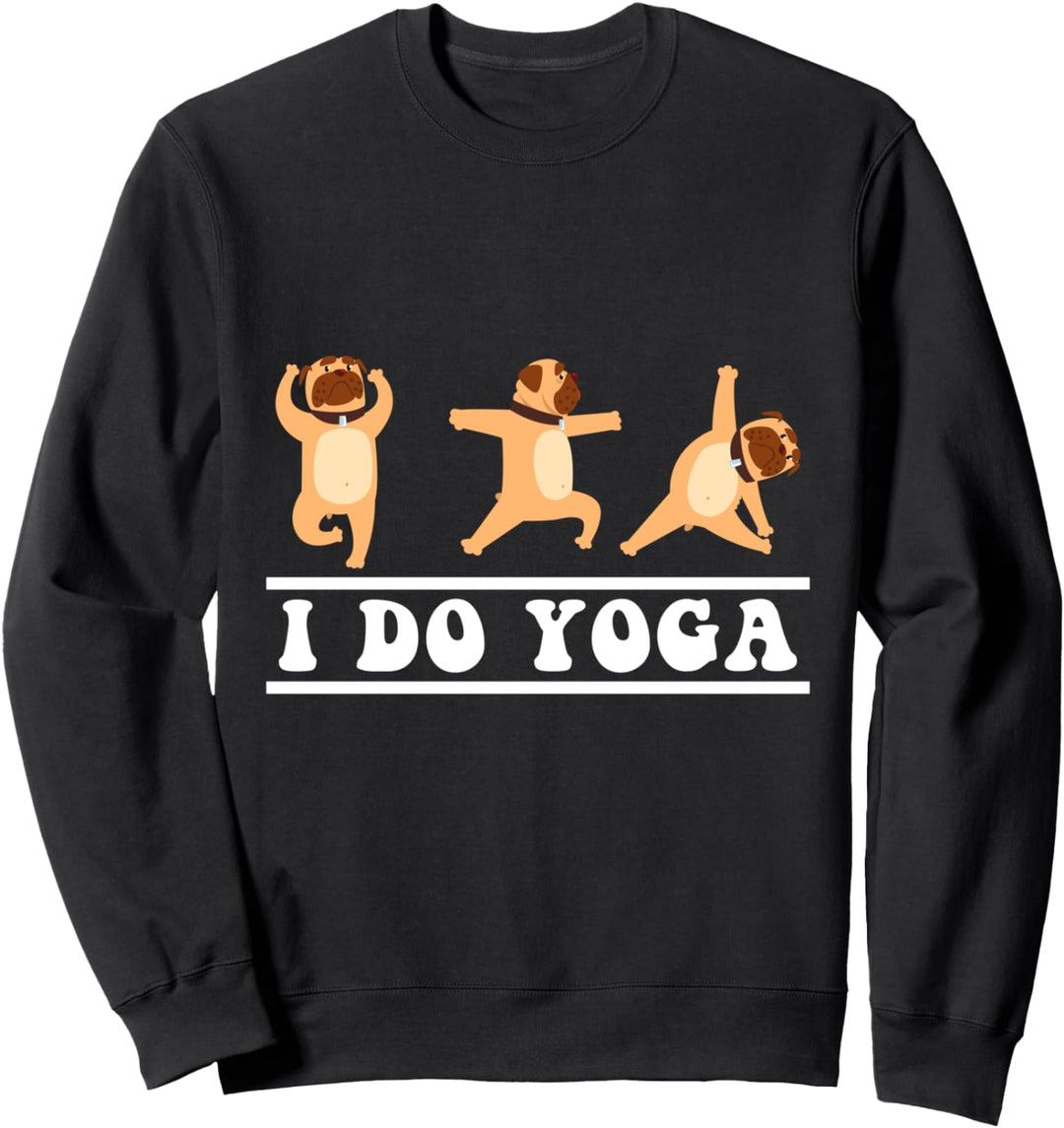 Ich Mache Yoga Bulldoge Süsser Hund Macht Yoga Sportlich Sweatshirt