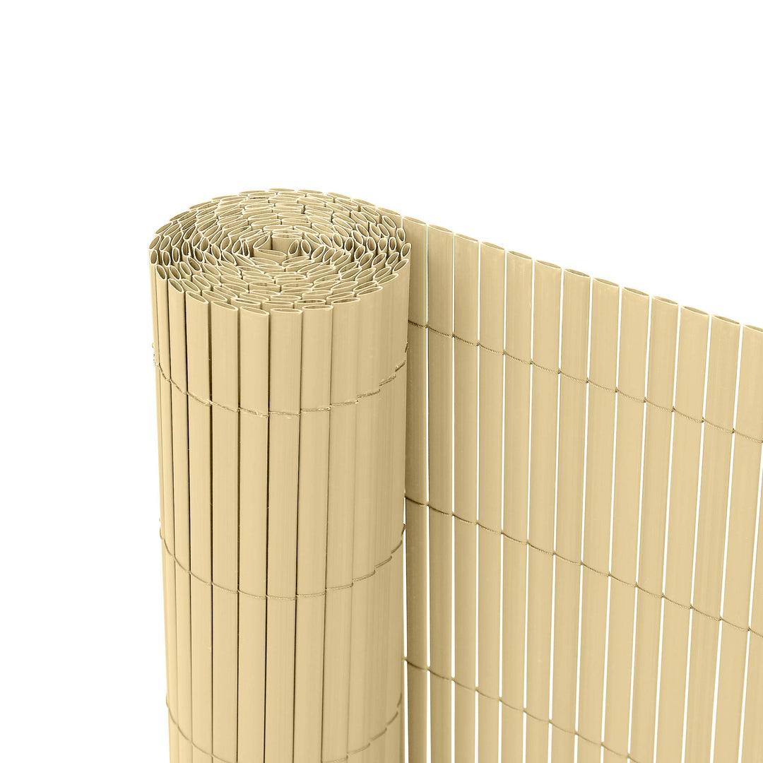 Ribelli® PVC Sichtschutzmatte Sichtschutzzaun Sichtschutz Zaun Balkon Windschutz (140 x 600 cm, Bamb