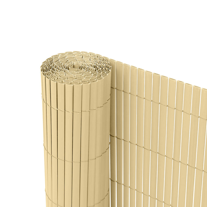 Ribelli® PVC Sichtschutzmatte Sichtschutzzaun Sichtschutz Zaun Balkon Windschutz (140 x 600 cm, Bamb