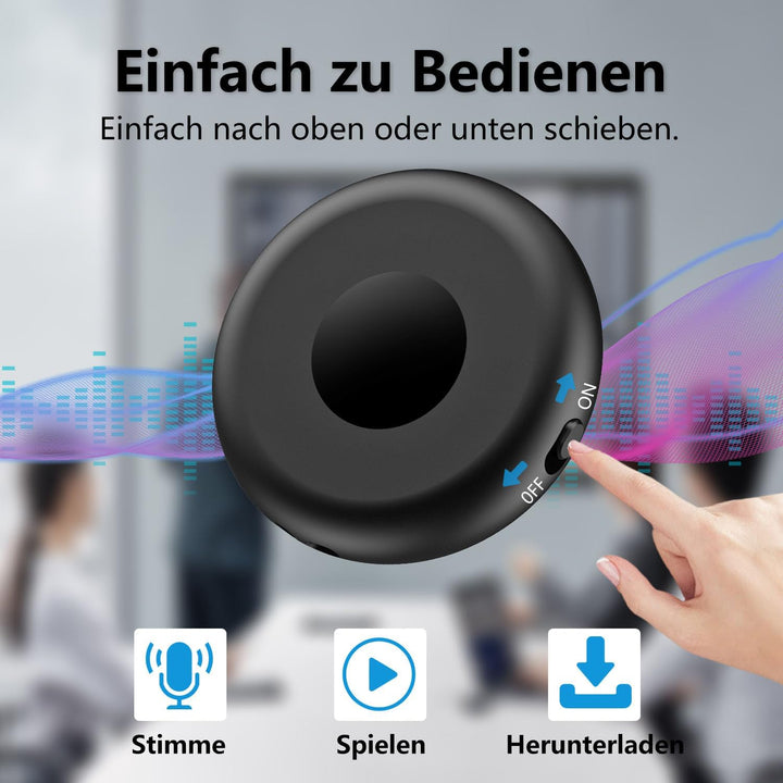 Diktiergerät Mini,64 GB Speicher Diktiergerät | Aufnahmegerät, Wiederaufladbar Über USB, Sprachaktiv