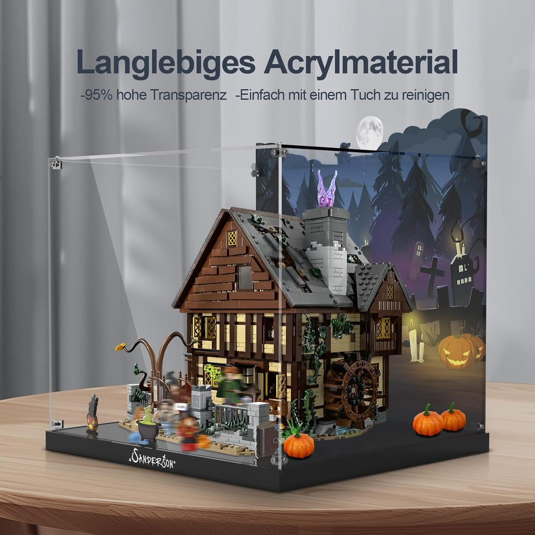 Acryl-Vitrine Kompatibel mit Lego Hocus Pocus: Das Haus der Sanderson-Schwestern (nur Box, kein Mode