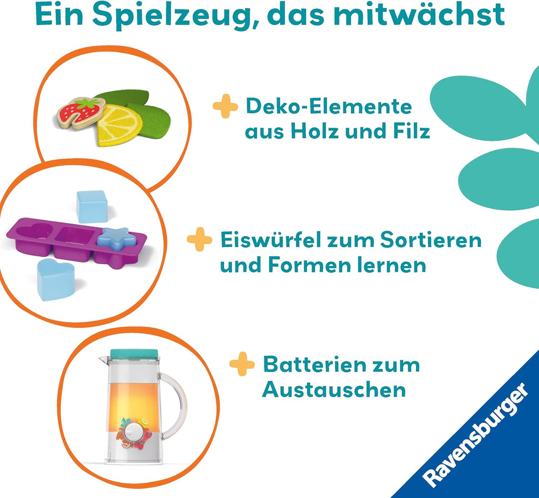 Ravensburger 12034066 Play+ Getränke-Spiel-Set: Cool Drinks, Pretend Play Set, Spielzeug ab 18 Monat
