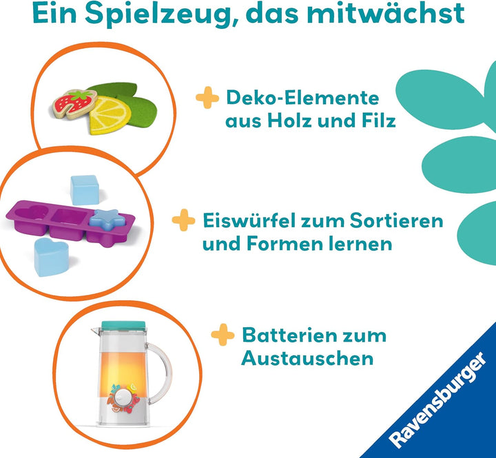 Ravensburger 12034066 Play+ Getränke-Spiel-Set: Cool Drinks, Pretend Play Set, Spielzeug ab 18 Monat