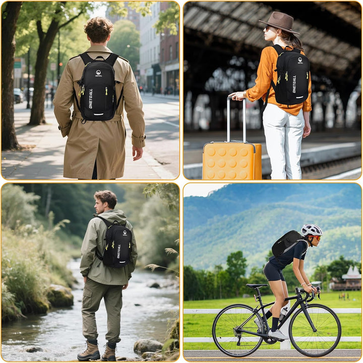 Diebstahlsicherer Wanderrucksack Damen 20L, Leichter Tagesrucksack Herren Klein, Wasserdichter Fahrr