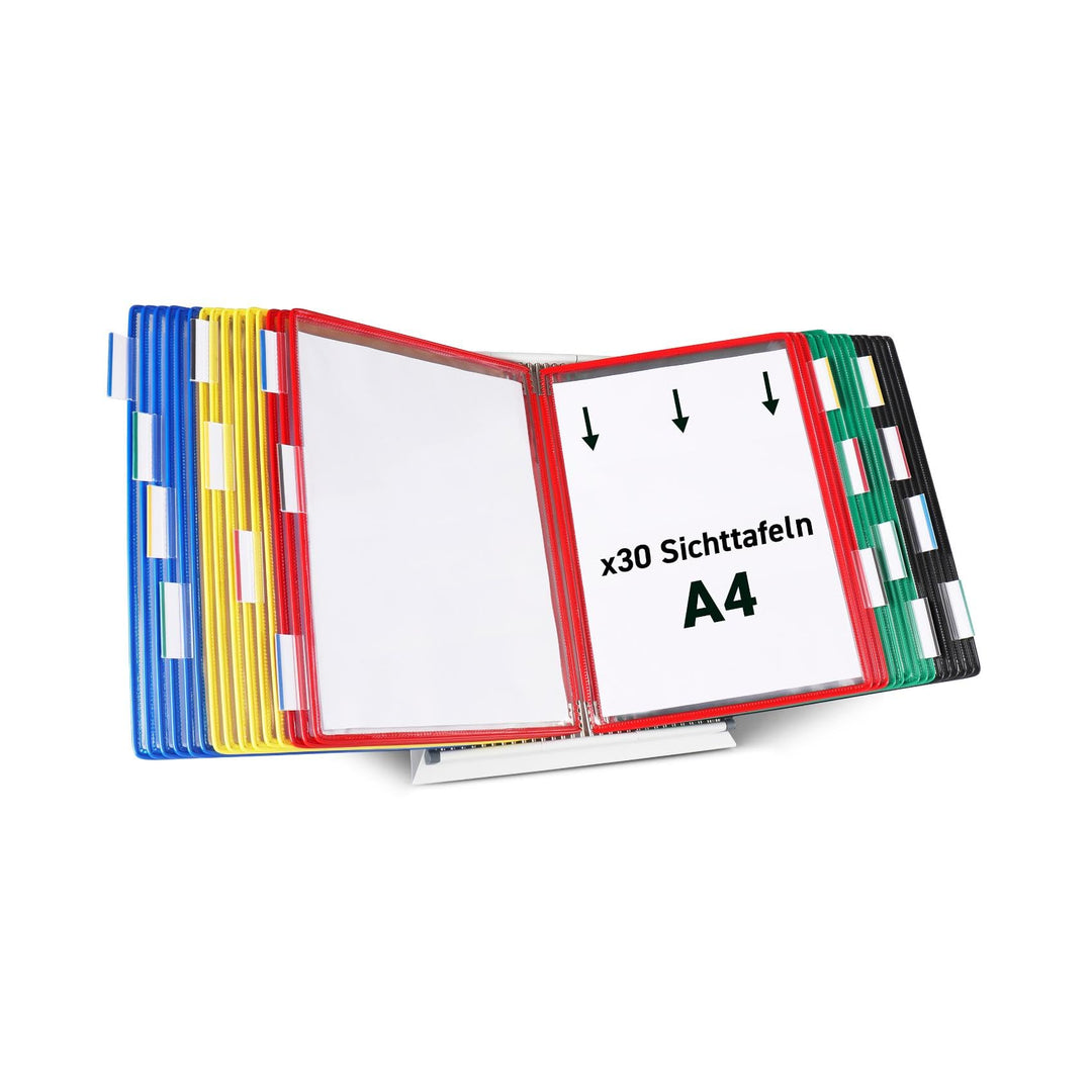 Tarifold Tischsichttafel Set Metal 434309 | DIN A4 | 30 Taschen | Sortiert (blau, rot, gelb, grün, s