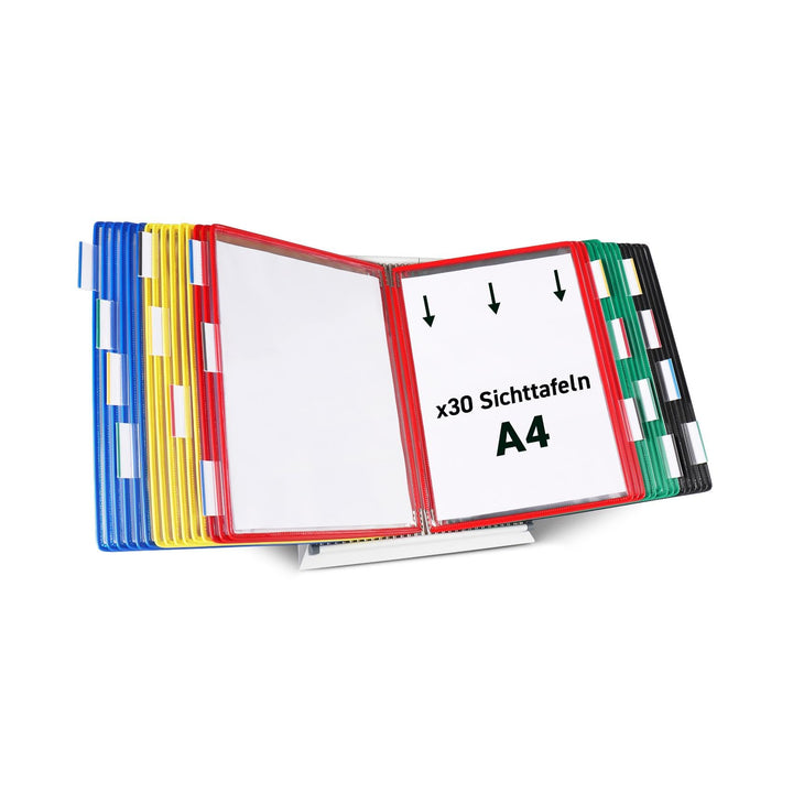 Tarifold Tischsichttafel Set Metal 434309 | DIN A4 | 30 Taschen | Sortiert (blau, rot, gelb, grün, s