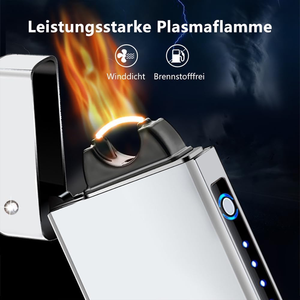 GADATOP Arc Plasma Flamme Feuerzeug USB wiederaufladbares, winddichtes elektrisches Feuerzeug für Ke