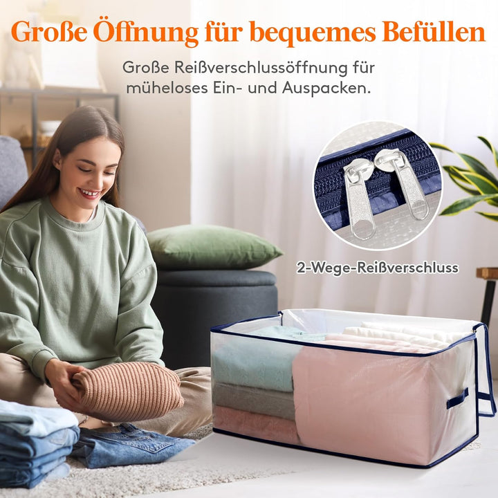 Lifewit 110L Aufbewahrungstasche mit Verstärkten Griffen, 4 Stück Umzugstaschen, Grosse Tasche mit R
