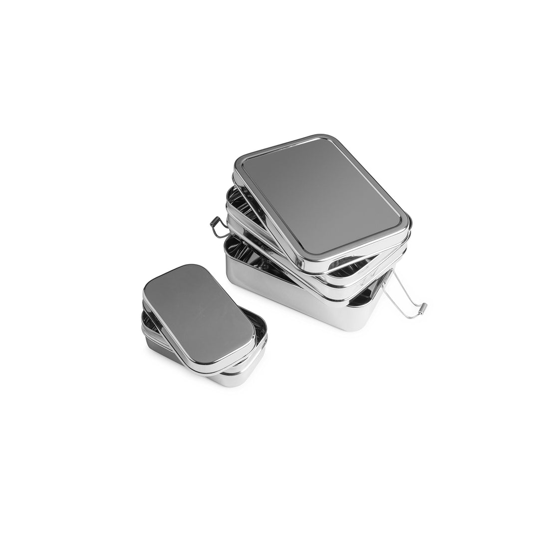 Lunchbox 3in1 - Three-in-one Brotdose aus Edelstahl - 100% BPA frei, fest verschliessbar Regular, Re
