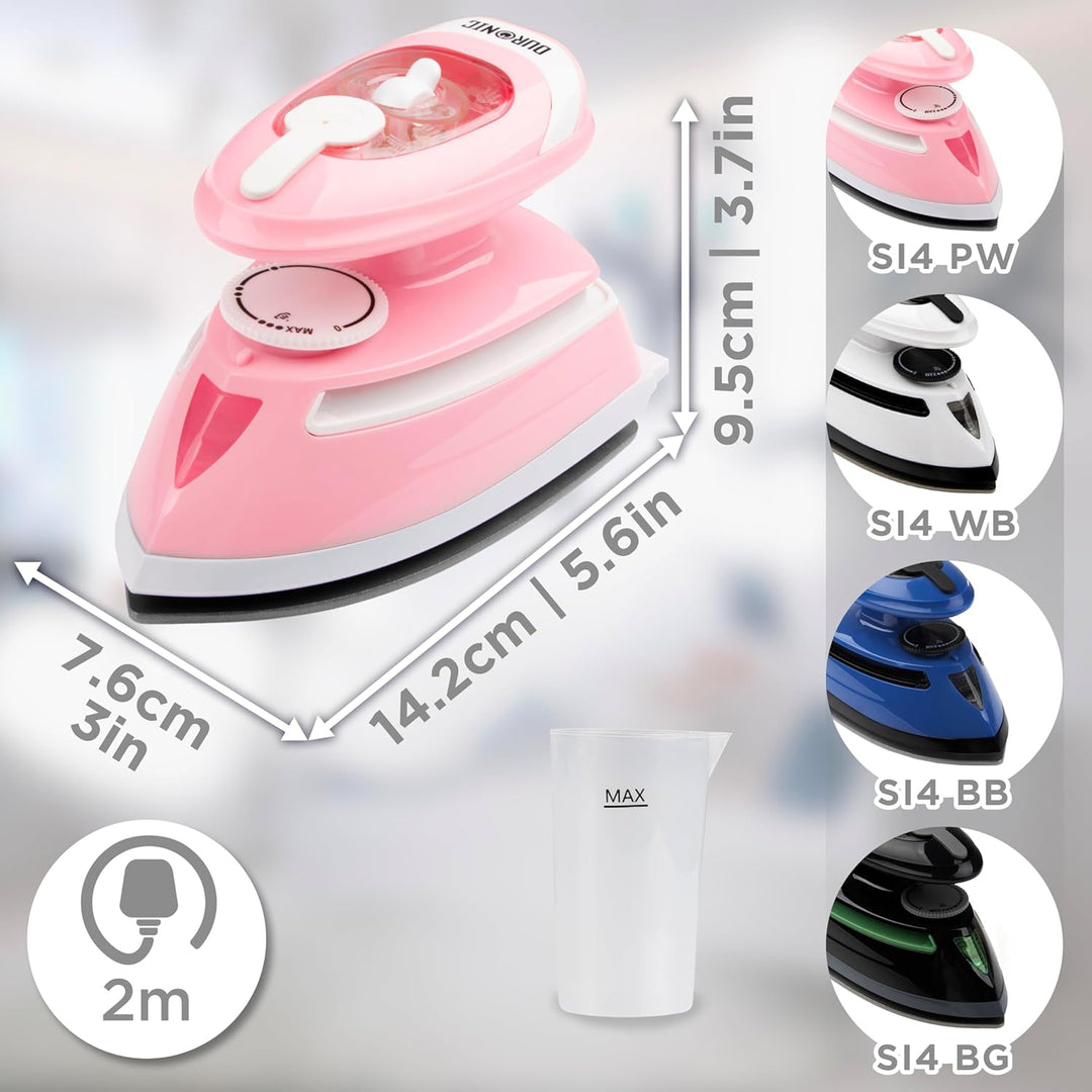 Duronic SI4 PW Mini Reisebügeleisen, 420W Mini Bügeleisen, Dampfbügeleisen 30ml Wassertank, kleines