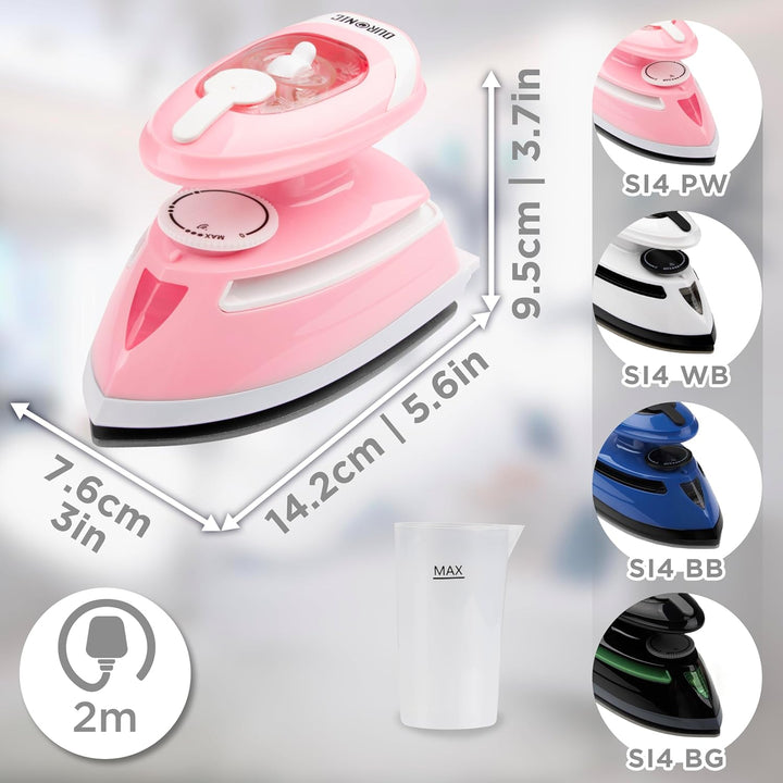 Duronic SI4 PW Mini Reisebügeleisen, 420W Mini Bügeleisen, Dampfbügeleisen 30ml Wassertank, kleines